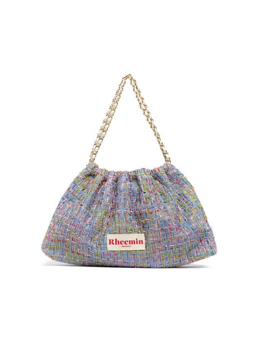 TWEED MUFFY wide chain bagSKY BLUE - RHEEMIN - BALAAN 2