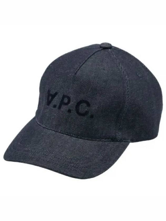 VPC Velvet Logo Denim Ball Cap Blue - A.P.C. - BALAAN 2