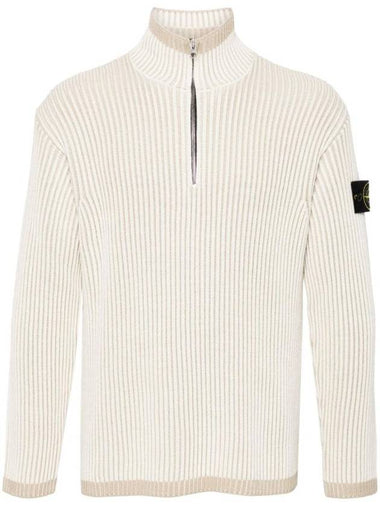 Vanish Ribbed Knit Top Beige - STONE ISLAND - BALAAN 1