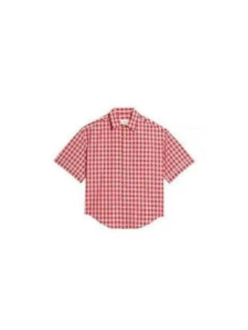 Gingham check short sleeve shirt USH202 CO0030 682 630264 - AMI - BALAAN 1