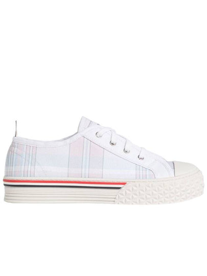 Women's Madras Canvas Collegiate Low Top Sneakers Light Pink - THOM BROWNE - BALAAN 2