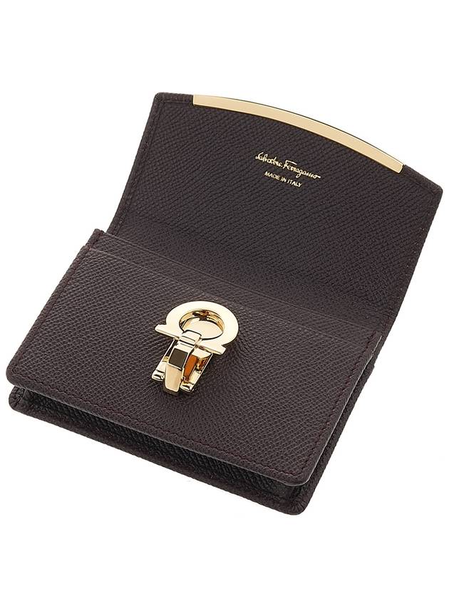 Women's Gancini Logo Card Wallet 22 D198 GANACHE BR 0758593 - SALVATORE FERRAGAMO - BALAAN 8