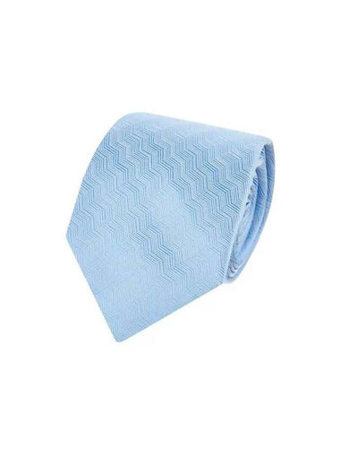 Men s Herringbone Pattern Silk Tie Sky Blue - EMPORIO ARMANI - BALAAN 1