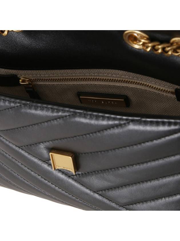 Kira Chevron Convertible Strap Small Shoulder Bag Black - TORY BURCH - BALAAN 7