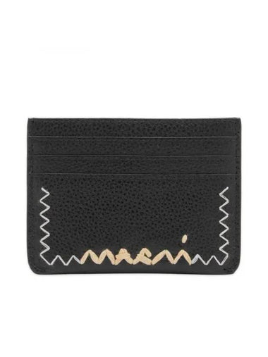 Logo Leather Card Holder Black PFMO0115U1P653300N99 - MARNI - BALAAN 1