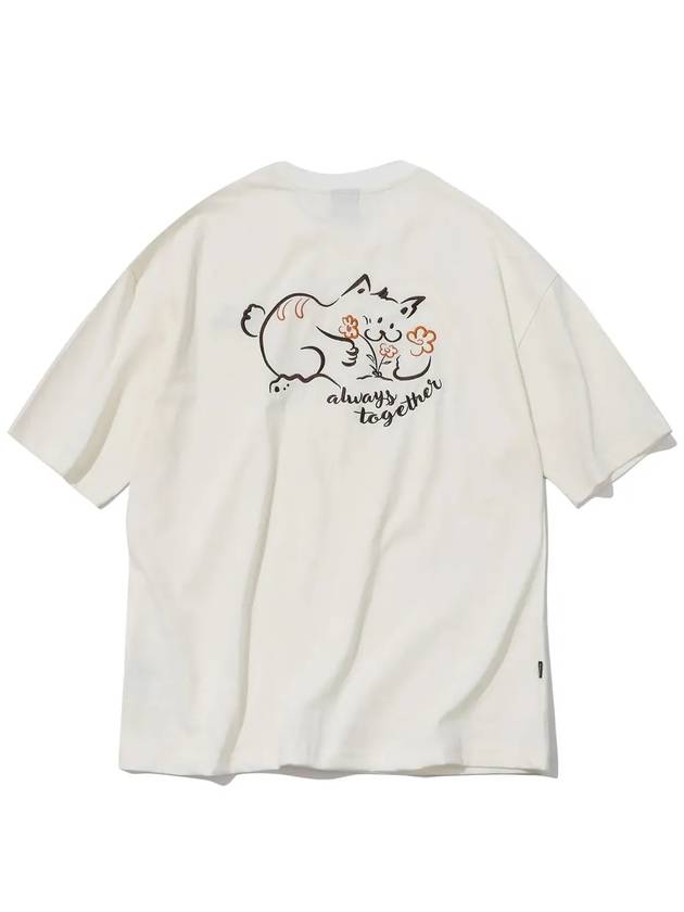 Always cat embroidery short sleeve t shirt cream - CPGN STUDIO - BALAAN 4