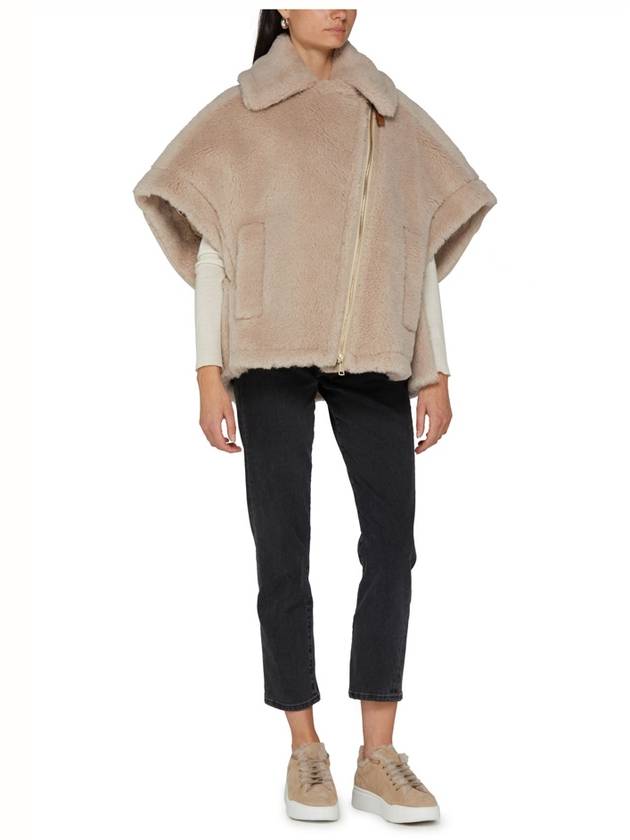 Zip-Up Short-Sleeve Cape Beige - MAX MARA - BALAAN 5