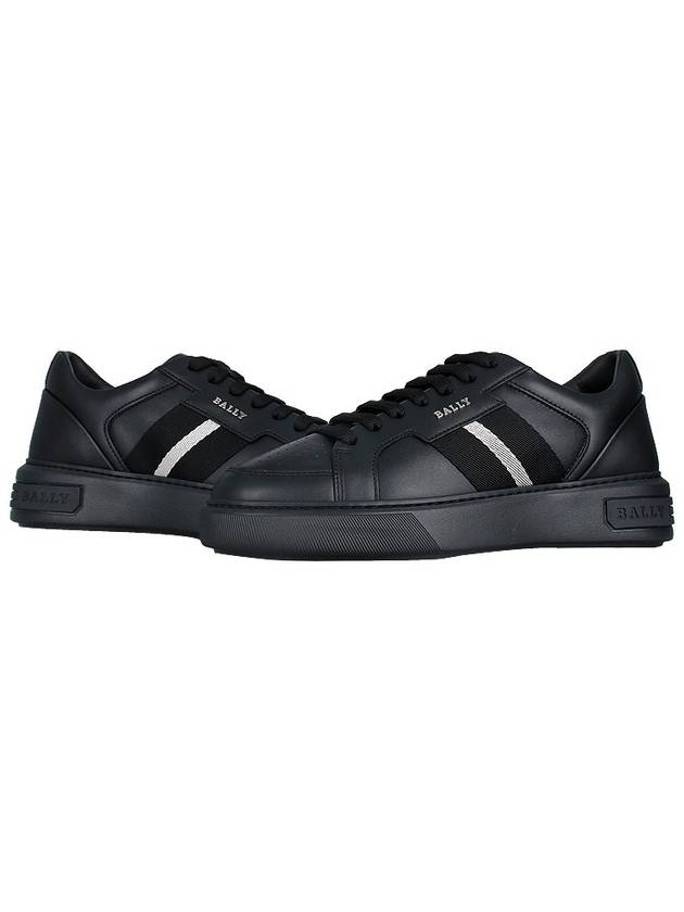 Moony Leather Low Top Sneakers Black - BALLY - BALAAN 3