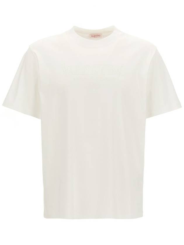 Logo print crew neck short sleeve t shirt white - VALENTINO - BALAAN 2