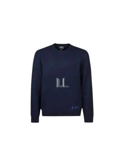 Edward Embroidered Logo Knit Top Navy - A.P.C. - BALAAN 2