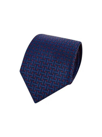 Men s Geometric Pattern Silk Tie Blue - GIORGIO ARMANI - BALAAN 1