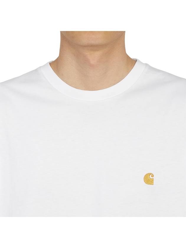 Men's Chase Mini Embroid Logo Long Sleeve T-Shirt White - CARHARTT WIP - BALAAN 7