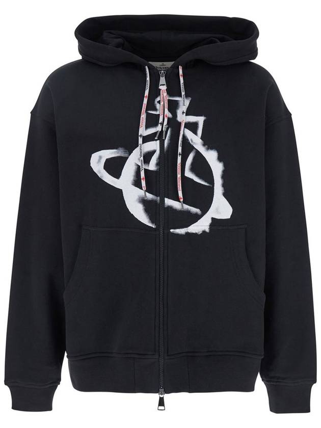 Black Sweatshirt With Drawstring Hood And Maxi Orb Logo On The Front In Cotton Man - VIVIENNE WESTWOOD - BALAAN 1