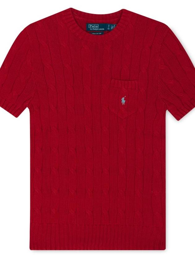 Polo women s pony embroidery pocket red short sleeve t shirt 211895379 007 - RALPH LAUREN - BALAAN 3