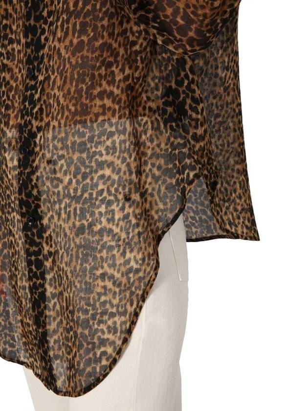 Leopard Blouse 605378 Y653S 9665 - SAINT LAURENT - BALAAN 5