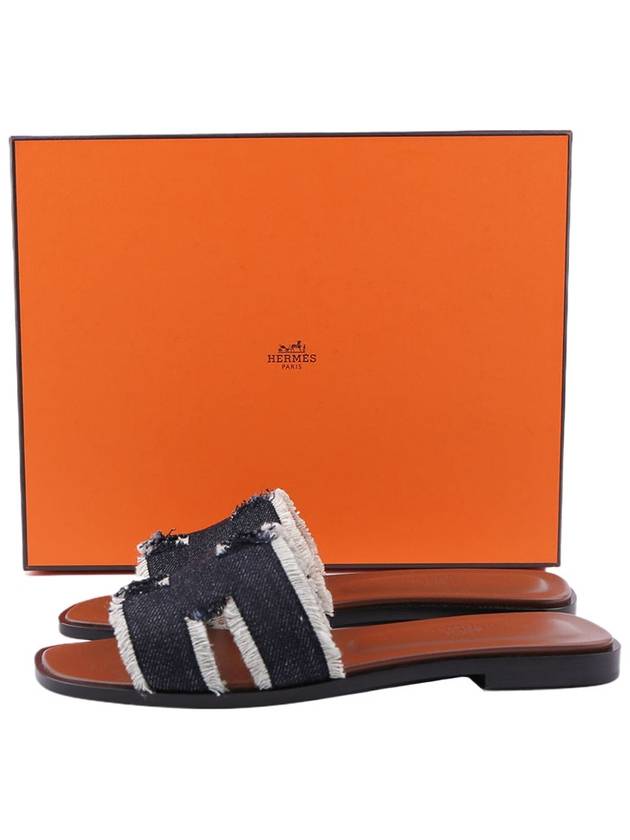 Oran Denim Sandals Blue - HERMES - BALAAN 3