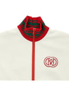 Zipper Logo Patch Jersey Zip-up Jacket Ivory - GUCCI - BALAAN 4