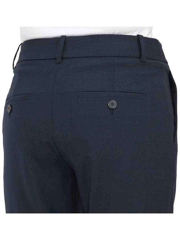 Women's Wool Crop Slacks Navy - THEORY - BALAAN.