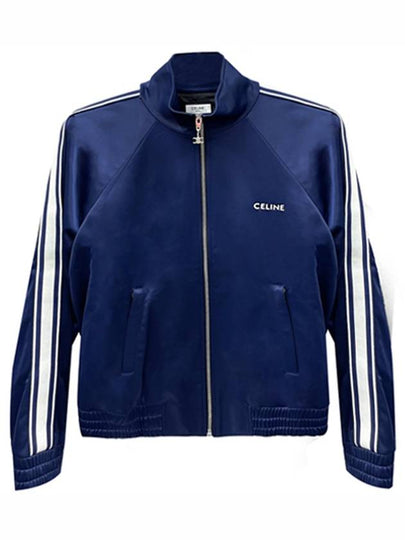 Logo Print Vintage Double Jersey Track Jacket Navy - CELINE - BALAAN 2