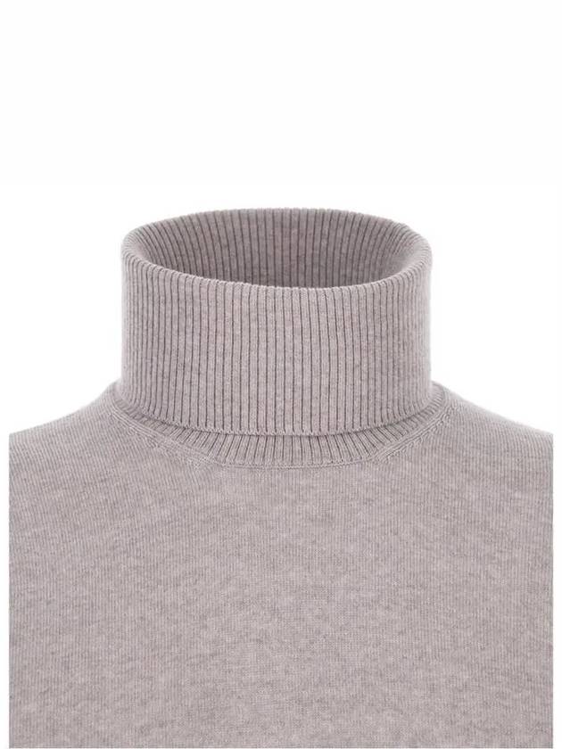 Virgin Wool Turtleneck Sweater Light Gray - FAY - BALAAN 4