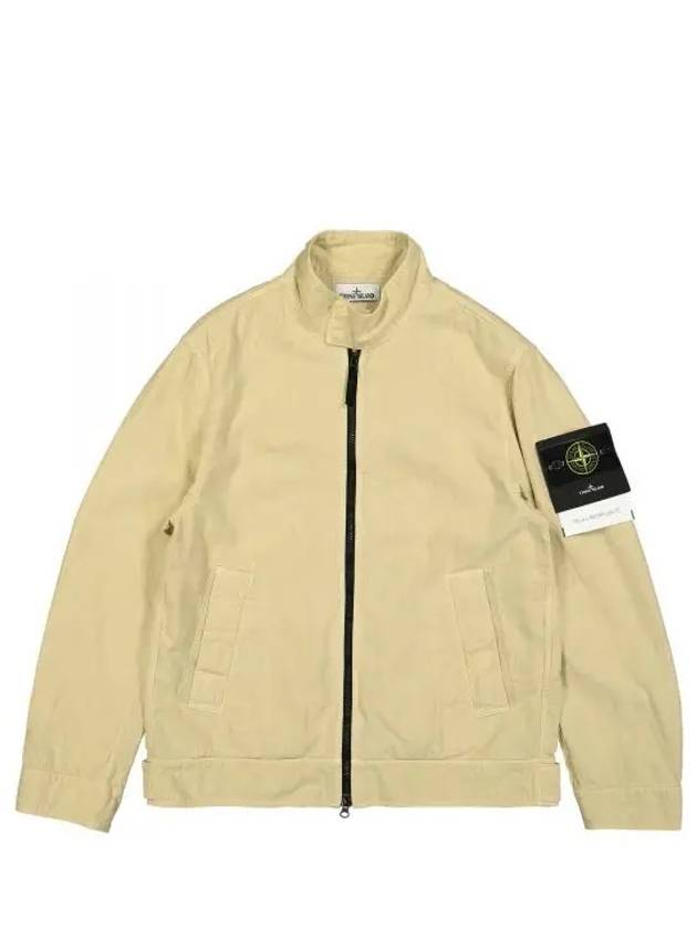 Tela Mock Neck Zip-up Jacket Beige - STONE ISLAND - BALAAN 2