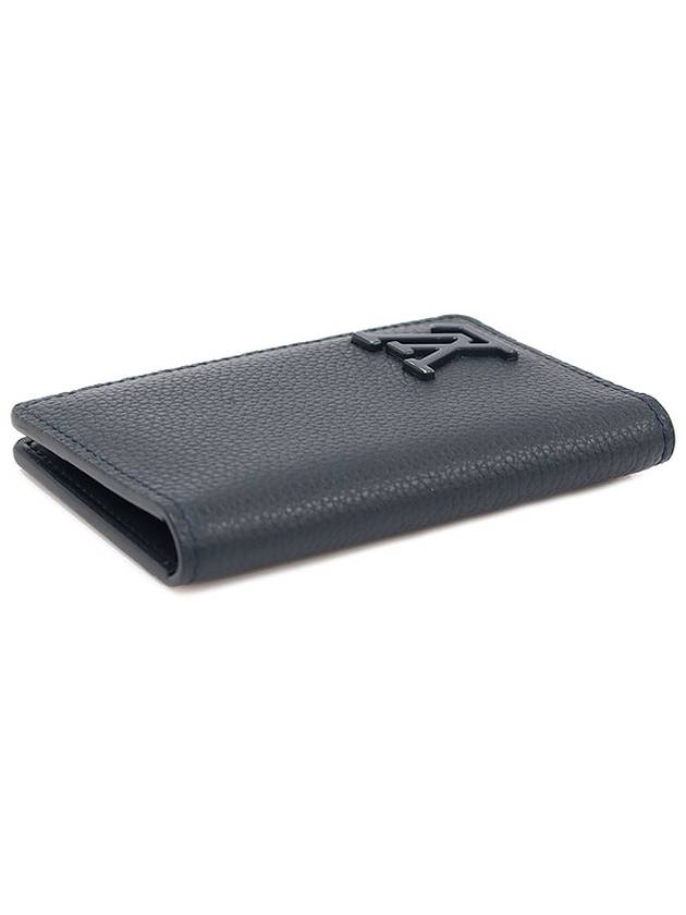 M69979 Ink Blue Grain Calfskin LV Aerogram Pocket Organizer Card Holder - SAINT LAURENT - BALAAN 5