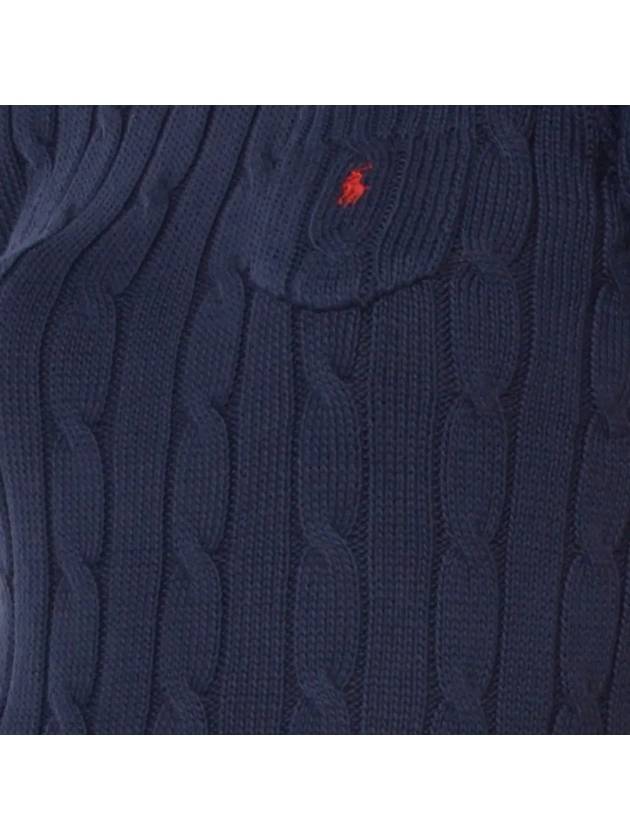 Embroidered Pony Pocket Knit Top Navy - POLO RALPH LAUREN - BALAAN 5