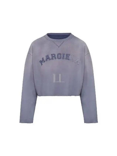 Logo Vintage Cropped Cotton Long Sleeve T-Shirt Lilac - MAISON MARGIELA - BALAAN 2