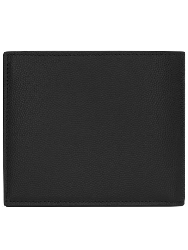 Cassandre  Leather Half Wallet Black - SAINT LAURENT - BALAAN 3