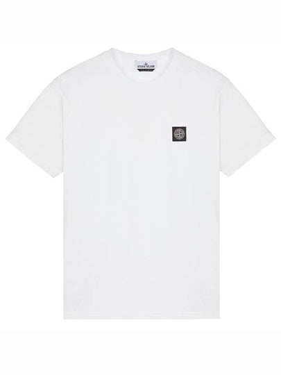 Logo Patch Cotton Short Sleeve T-Shirt White - STONE ISLAND - BALAAN 2