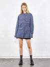 Oversized corduroy washed shirt blue 0080 - VOYONN - BALAAN 10