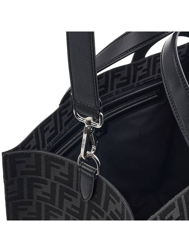 FF Jacquard Fabric Shopper Tote Bag Black - FENDI - BALAAN 9