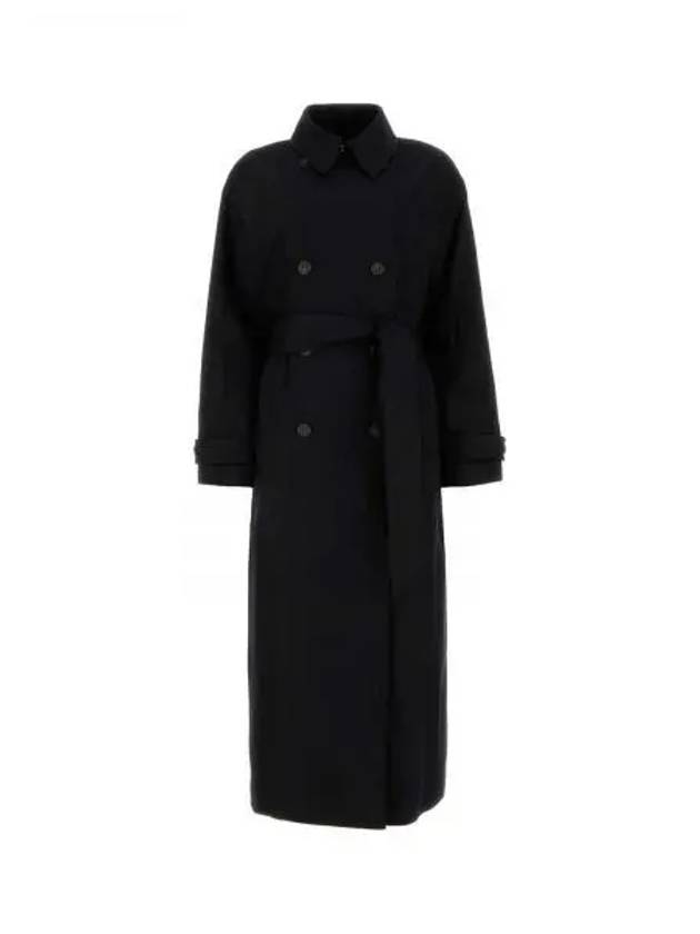 Double Brested Twill Cotton Trench Coat Black - A.P.C. - BALAAN 2