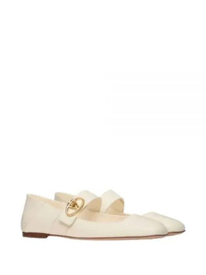 Women's V Logo Rocker Mary Jane Ballerina Ivory - VALENTINO - BALAAN 2