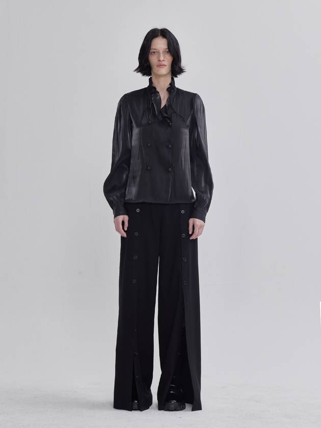 front open button detail pants black - LIE - BALAAN 1