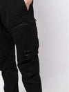 Logo Patch Tapered Straight Pants Black - CP COMPANY - BALAAN 7