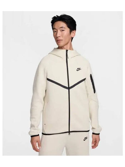 Tech Fleece Zip Up Hoodie Beige - NIKE - BALAAN 2