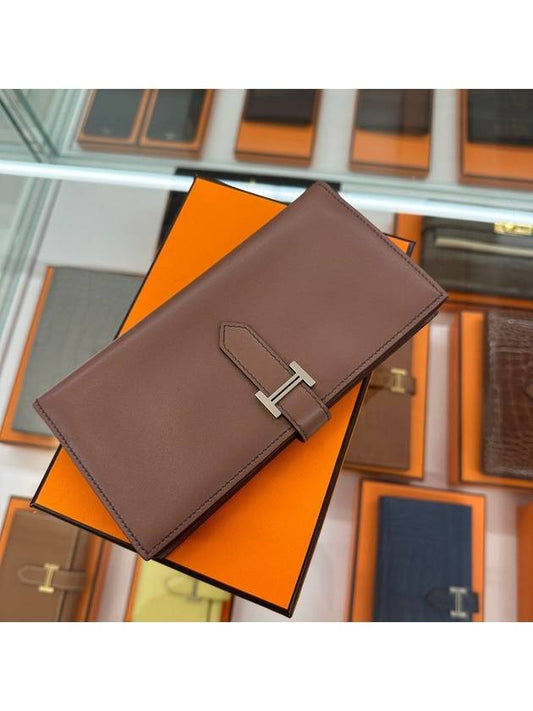 Bean long wallet light brown silver box - HERMES - BALAAN 2