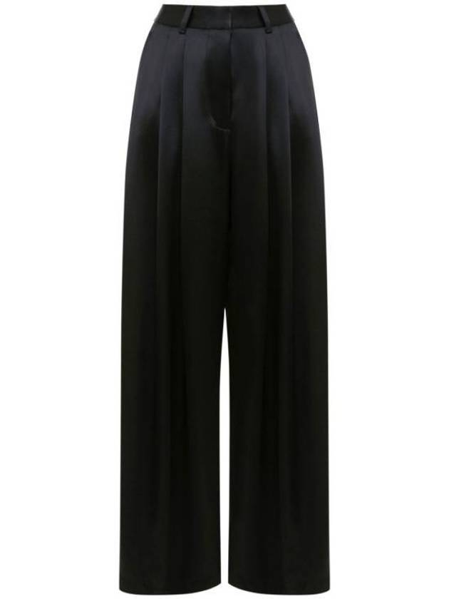 High Waist Satin Wide Pants Black - JW ANDERSON - BALAAN 1