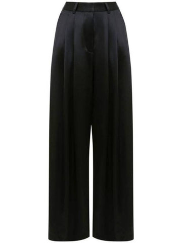 High Waist Satin Wide Pants Black - JW ANDERSON - BALAAN 1