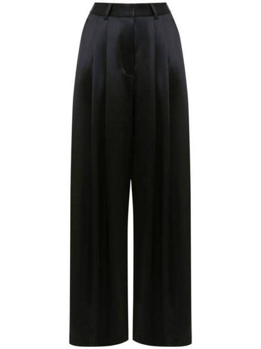 High Waist Satin Wide Pants Black - JW ANDERSON - BALAAN 1