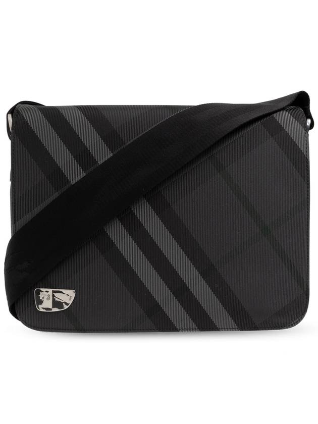 Grid Check Messenger Bag Charcoal - BURBERRY - BALAAN 2