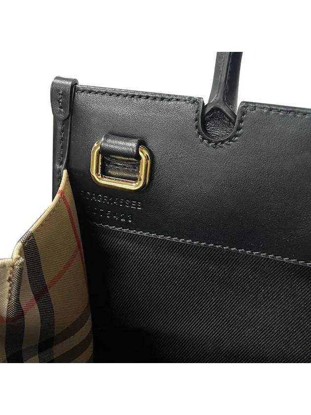 Baby Title Plaid Strap Tote Bag Beige Black - BURBERRY - BALAAN 8