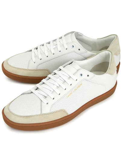 Court Classic Perforated Beige Tab Low Top Sneakers White - SAINT LAURENT - BALAAN 2