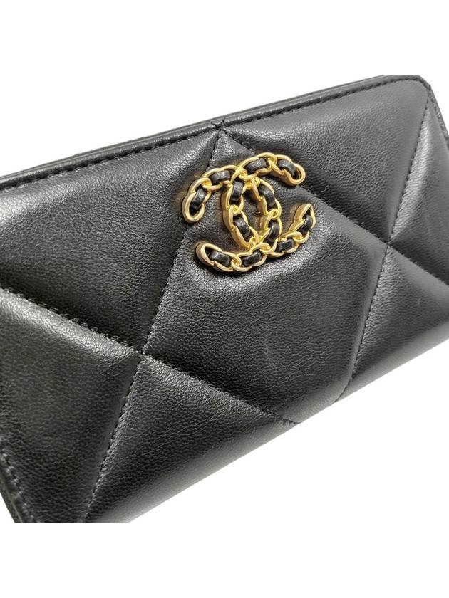 Women AP1063 19 Black Lambskin Zipper Long Wallet - CHANEL - BALAAN 6