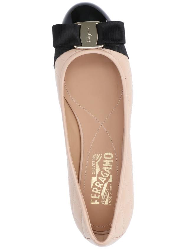 Varina Quilting Leather Ballet Flat New Bisque - SALVATORE FERRAGAMO - BALAAN 6