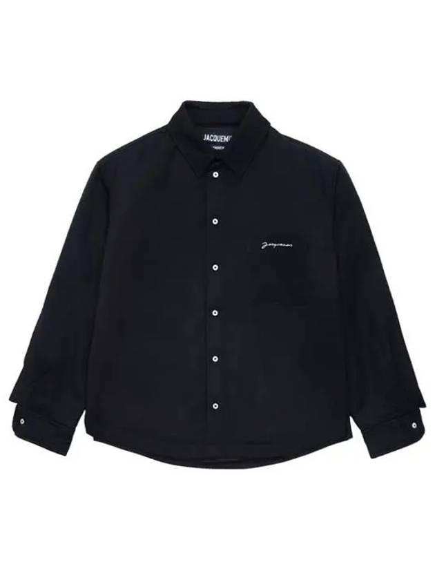 Embroidered Logo Long Sleeve Shirt Black - JACQUEMUS - BALAAN 2