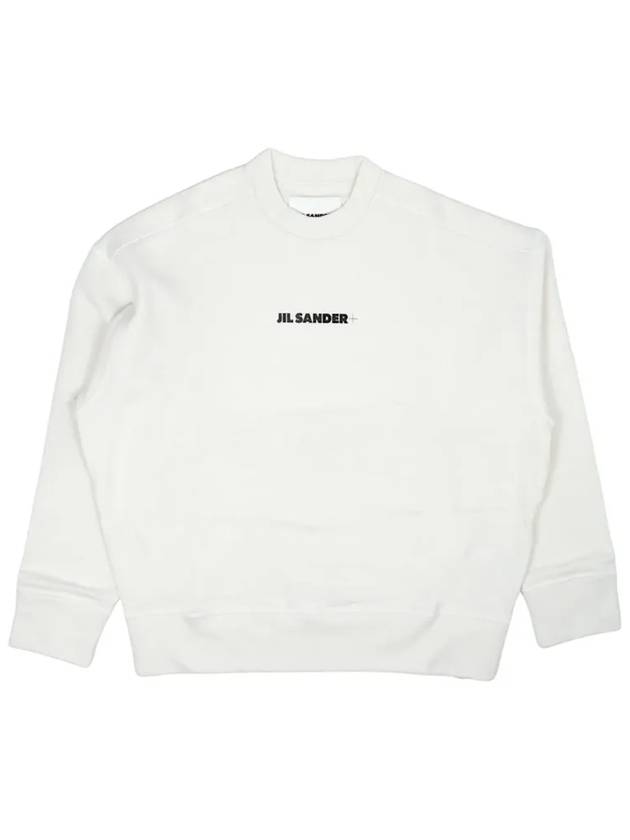 Logo Print Oversized Sweatshirt White - JIL SANDER - BALAAN 2