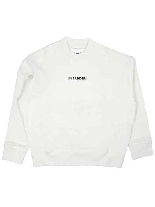 Logo Print Oversized Sweatshirt White - JIL SANDER - BALAAN 2