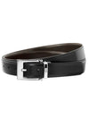 Men's Leather Belt Black Brown - MONTBLANC - BALAAN 1